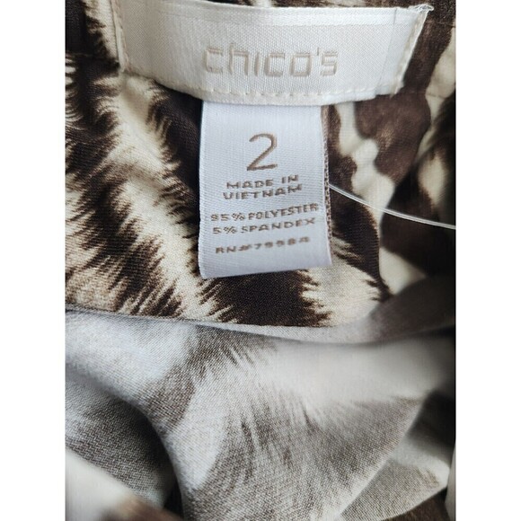 Chicos Animal Sally Sarong Faux Wrap Skirt Brown Sz 2 (12) Tiger Print Pull On - Picture 6 of 8